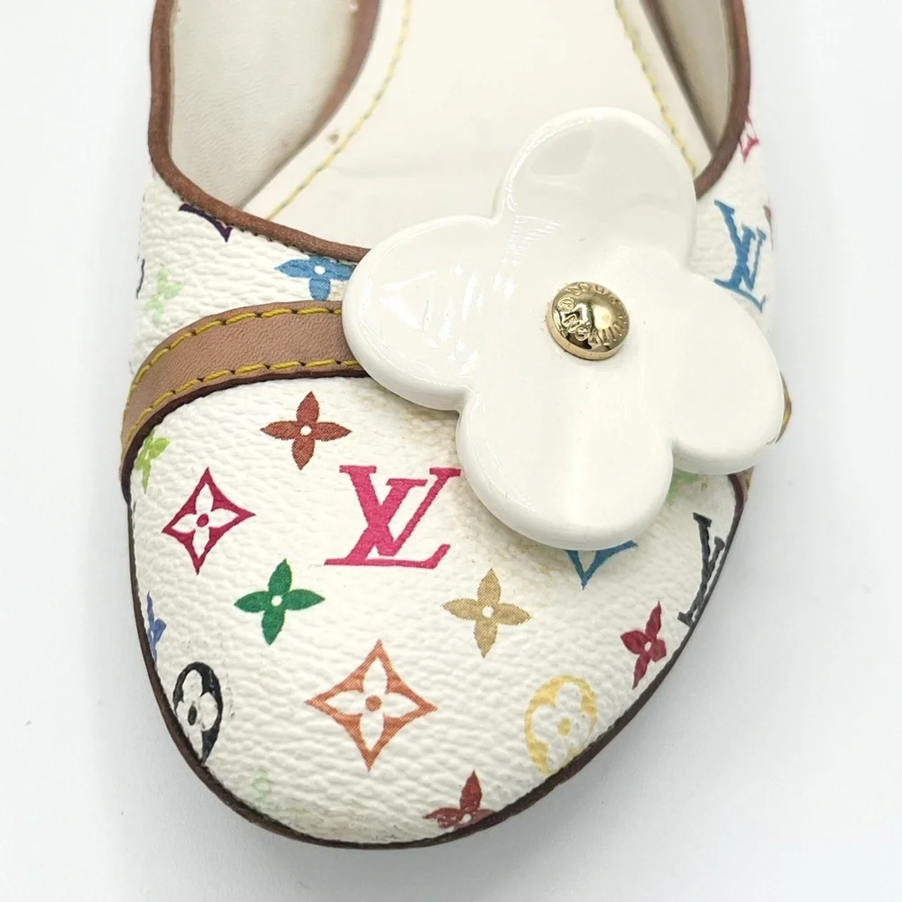 Louis Vuitton 2003 Takashi Murakami Romy Vintage Monogram Flower Ballerina Flats - Picture 7 of 8
